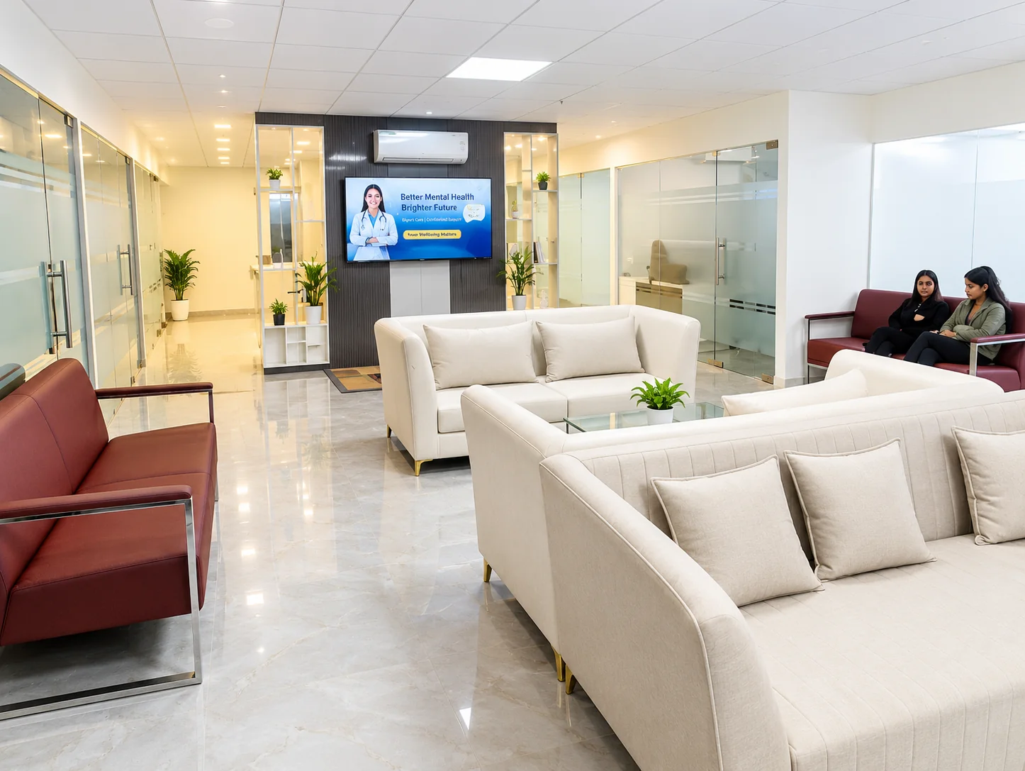 The reception and waiting area at Tulasi Healthcare’s Noida clinic